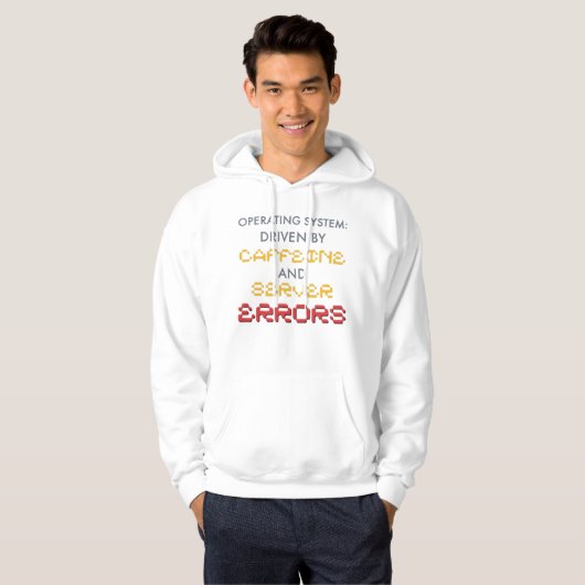 Grappige programmeur koffie- en serverfouten hoodie (Voorkant volledig)