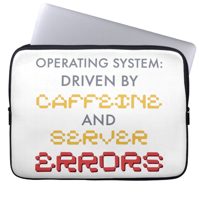Grappige programmeur koffie- en serverfouten laptop sleeve (Voorkant)
