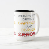 Grappige programmeur koffie- en serverfouten tweekleurige koffiemok (Voorkant rechts)