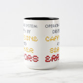 Grappige programmeur koffie- en serverfouten tweekleurige koffiemok (Center)