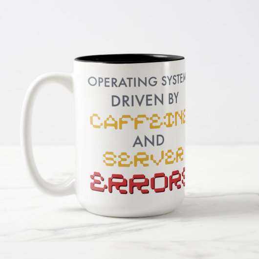 Grappige programmeur koffie- en serverfouten tweekleurige koffiemok (Links)