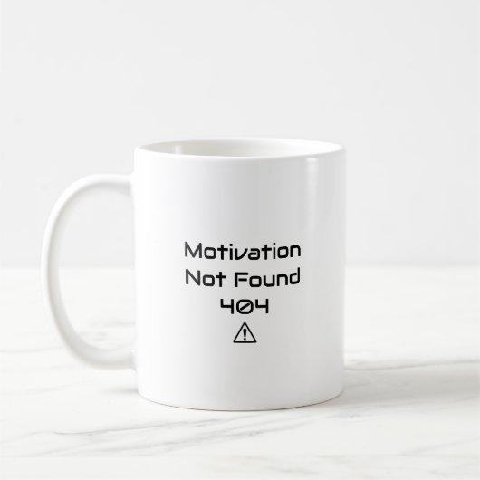 Grappige programmeur mok - Motivatie niet gevonden (Links)