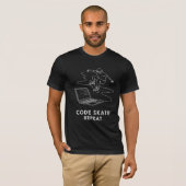 Grappige programmeur skateboarder code skate herha t-shirt (Voorkant volledig)