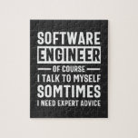 Grappige programmeur software engineer cadeau legpuzzel<br><div class="desc">Grappig programmeer ontwerp met de tekst: "Software Engineer Natuurlijk praat ik soms met mezelf, soms heb ik expert advies nodig". Dit is precies goed voor een programmeur die computer software ontwikkelt voor zijn beroep.</div>