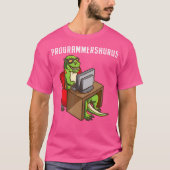 Grappige programmeur T Rex Dinosaurus Programmerin T-shirt (Voorkant)