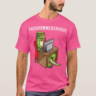 Grappige programmeur T Rex Dinosaurus Programmerin T-shirt