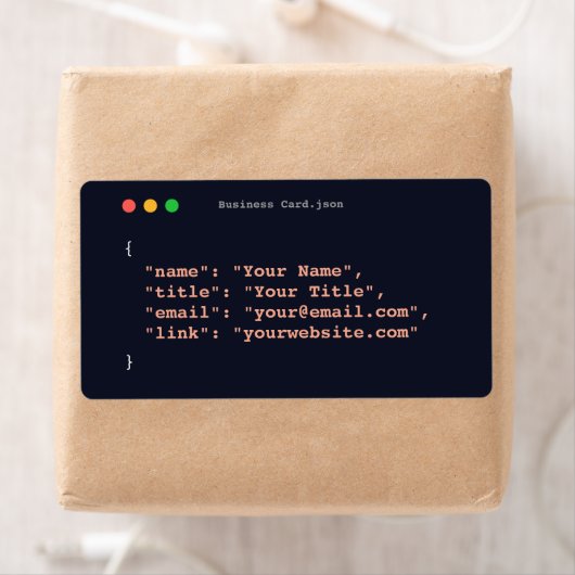 Grappige programmeur visitekaartje| ontwikkelaar etiket (Insitu)