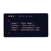 Grappige programmeur visitekaartje| ontwikkelaar etiket (Voorkant)