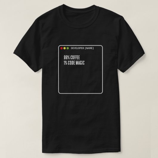 Grappige programmeurcode magie - Aangepaste naam T-shirt (Design voorkant)