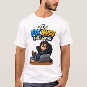 Grappige programmeurshumor – Ik rep bugs voor de k T-shirt