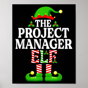 Grappige Projectmanager Elf Kerst Familie Mat Poster