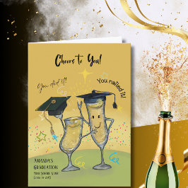 Grappige Proost Champagne Glazen Afstudeerkaart Kaart