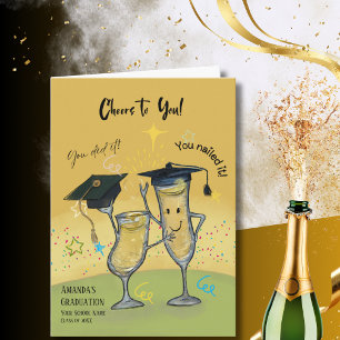 Grappige Proost Champagne Glazen Afstudeerkaart Kaart