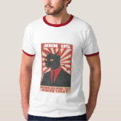 Grappige  Propaganda Kunst voor Kattenliefhebbers T-shirt (Voorkant)