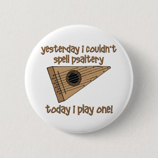 grappige psaltery ronde button 5,7 cm