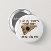 grappige psaltery ronde button 5,7 cm (Voorkant /achterkant)