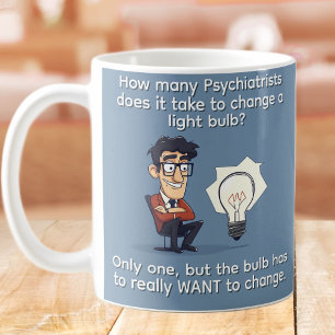 Grappige psychiater grap koffie Mok