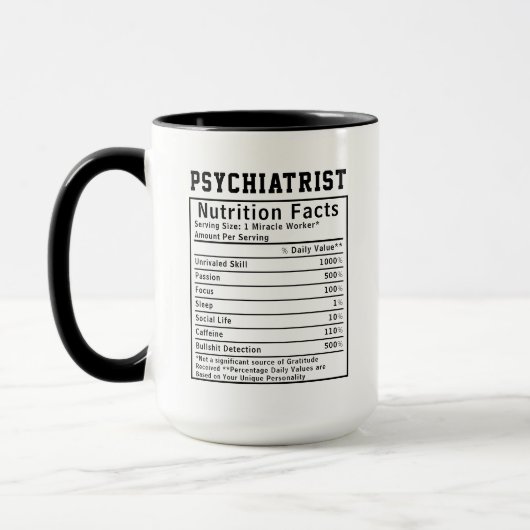 Grappige psychiater voedingsfeiten gezondheidszorg mok (Links)