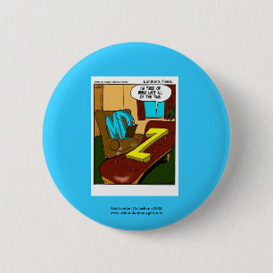 Grappige psychiatrie cartoon over kwaliteitsknop ronde button 5,7 cm