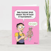 Grappige psychische sok aap verjaardag
