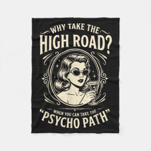 Grappige psycho path citaat sarcastische humor ret fleece deken