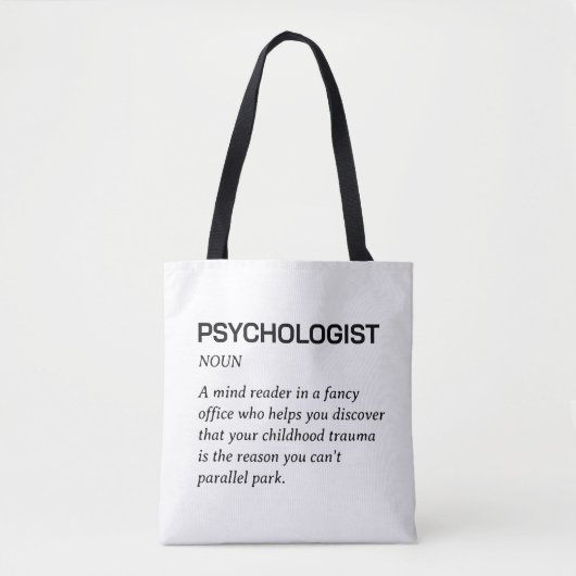 Grappige Psycholoog Definitie Tote Bag (Voorkant)