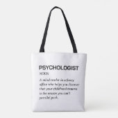 Grappige Psycholoog Definitie Tote Bag (Achterkant)