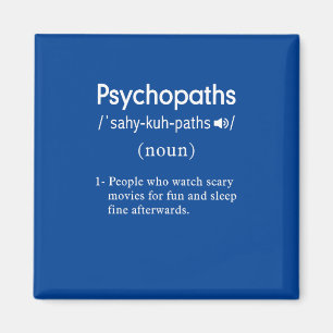 Grappige psychopaten definitie blauw vierkant magneet