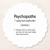 grappige psychopaten definitie rondgescallopeerd kartonnen onderzetters (Voorkant)