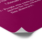 Grappige psychopaten definitie wijn poster (Hoek)