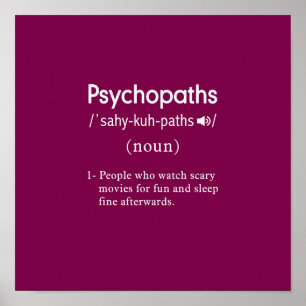 Grappige psychopaten definitie wijnvierkant poster