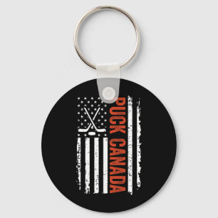Grappige Puck Canada Vs Hockey Vintage Amerikaanse Sleutelhanger