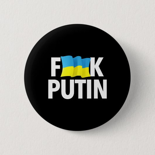 Grappige Puck Futin - Oekraïense vlag Ronde Button 5,7 Cm (Voorkant)