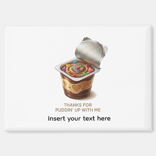 Grappige Pudding Puns Persoonlijke Naam Bedankt Vo Magneet (Voorkant)