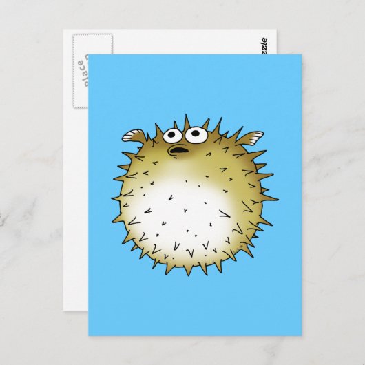 grappige puffelvis briefkaart (Voorkant / Achterkant)