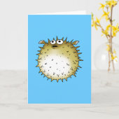 grappige puffelvis kaart (Gele Bloem)