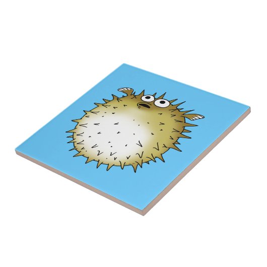 grappige puffelvis tegeltje (Zijkant)