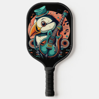 Grappige Puffin Bird Spelen Gitaar Steam Punk Pickleball Paddle