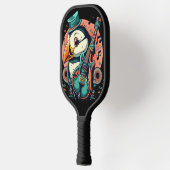 Grappige Puffin Bird Spelen Gitaar Steam Punk Pickleball Paddle (Links)
