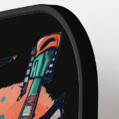 Grappige Puffin Bird Spelen Gitaar Steam Punk Pickleball Paddle (Links Detail)