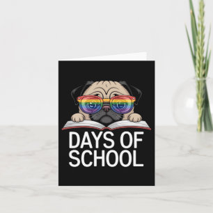 Grappige Pug 100 Dagen Van School Regenboog Bril L Kaart
