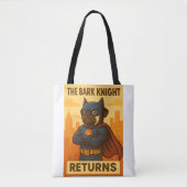 - Grappige Pug Art in Cape - Marvel-geïnspireerde Tote Bag (Voorkant)