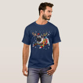 Grappige Pug Dog Christmas Rein Christmas Lights m T-shirt (Voorkant volledig)