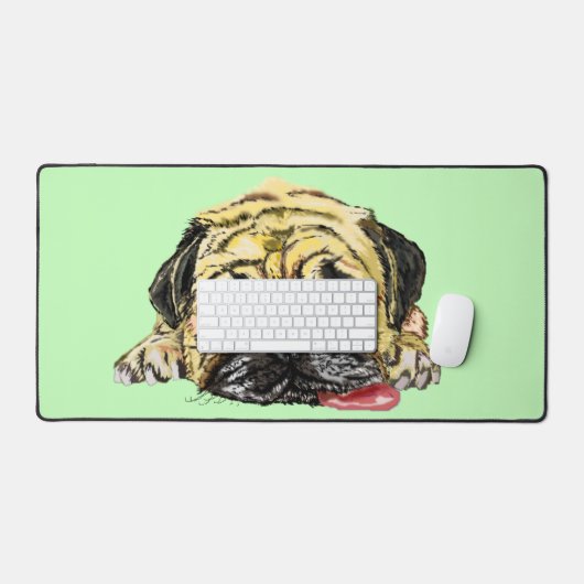 Grappige Pug Dog Custom Kleuren Bureaumat (Keyboard & Muis)