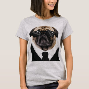 Grappige Pug Dogs in het zwart T-shirt