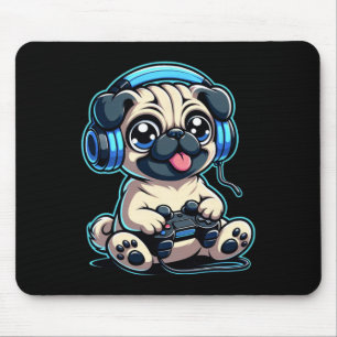 Grappige Pug Gamer Hond Gaming Pug Pugs Video Game Muismat