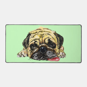 Grappige Pug Hond Aangepaste Kleuren Bureaumat