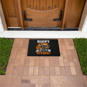 Grappige Pug Hond Gelukkige Pugsgiving Thanksgivin Deurmat