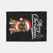 Grappige Pug Hond Kerstlichten Kerstman Hoed Suike Fleece Deken (Voorkant (Horizontaal))