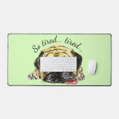 Grappige Pug Hond met aangepaste tekst en kleuren Bureaumat (Keyboard & Muis)